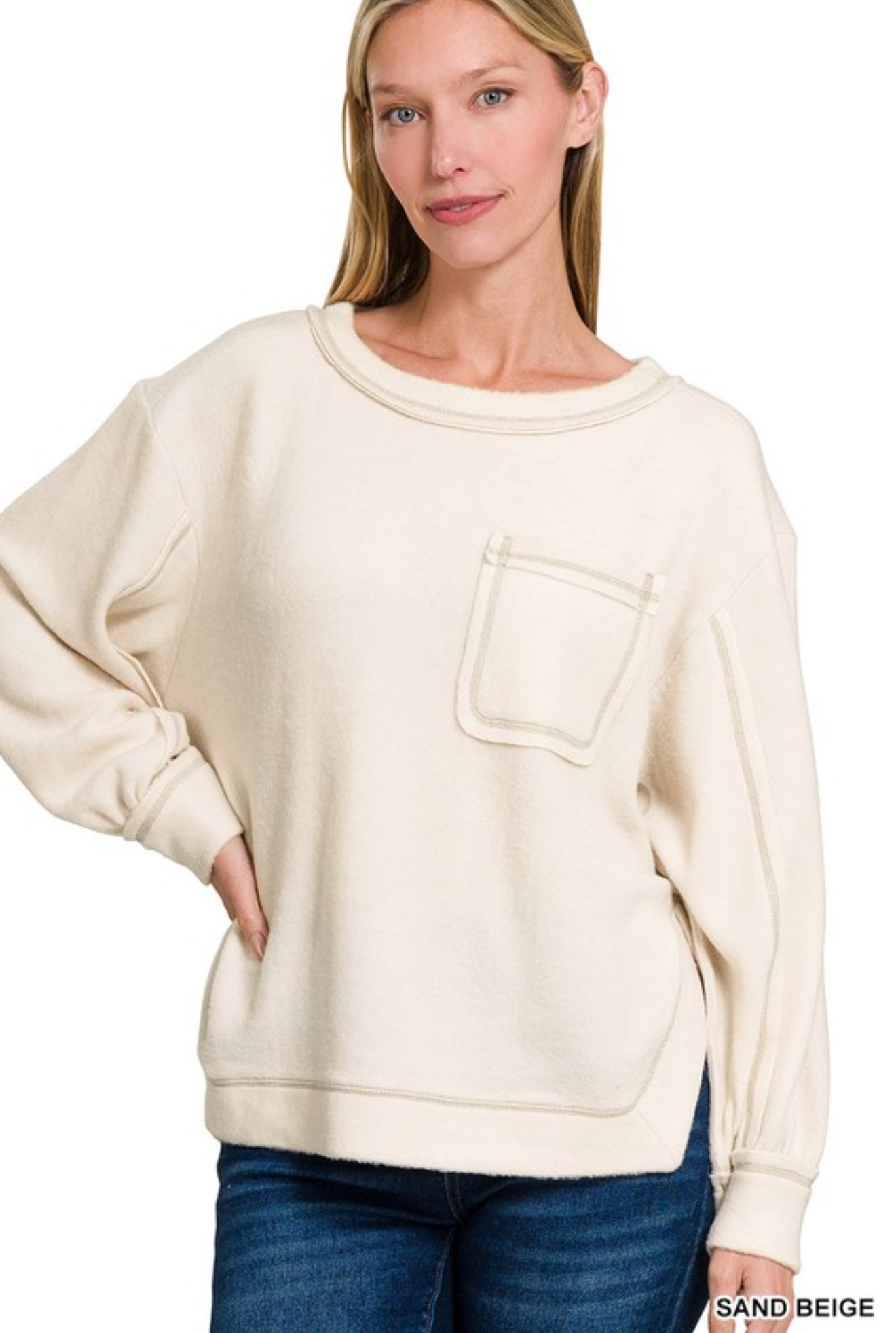 Hi-Low Round Neck Sweater