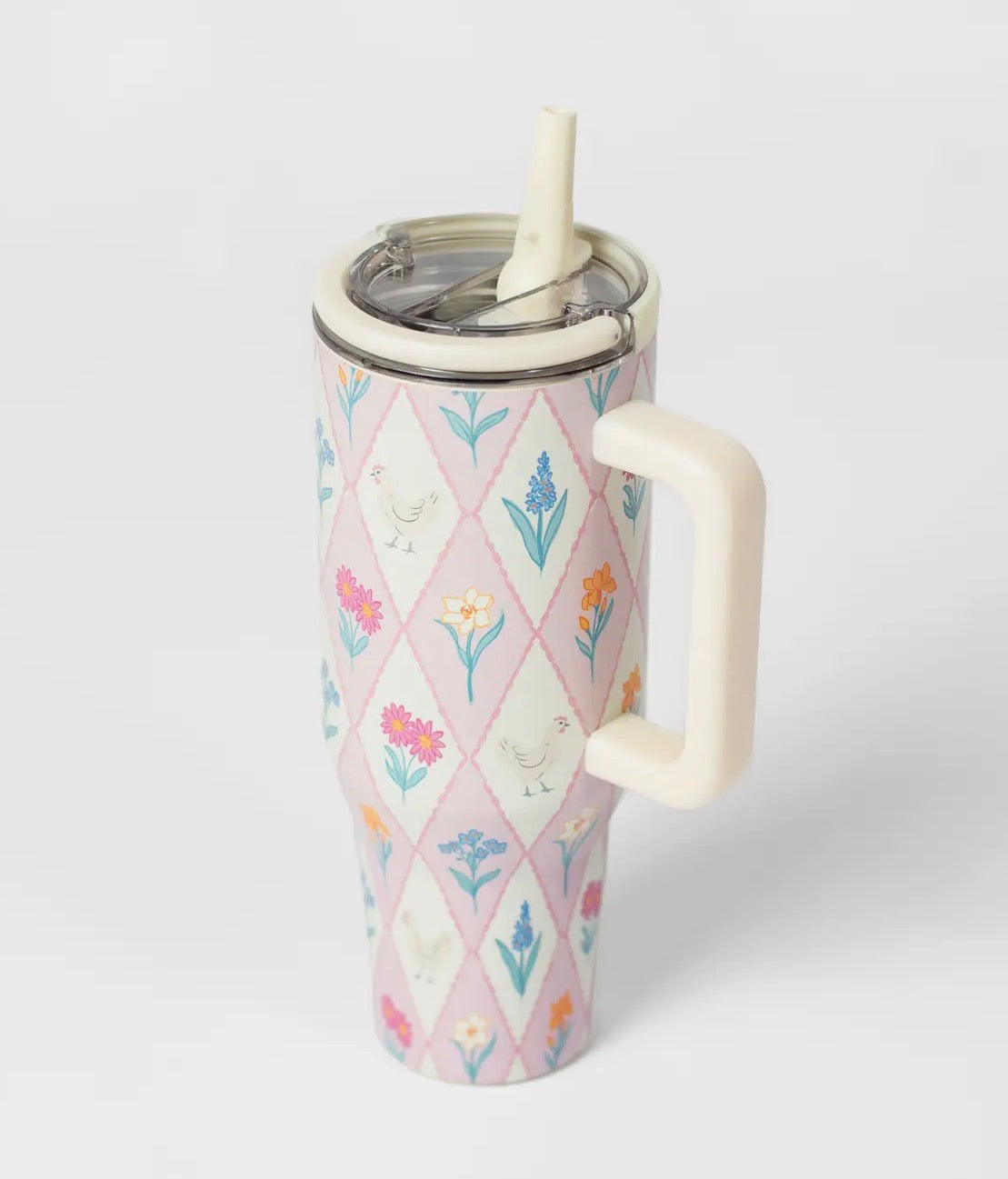 Diamond Floral Chicken 40oz Tumbler