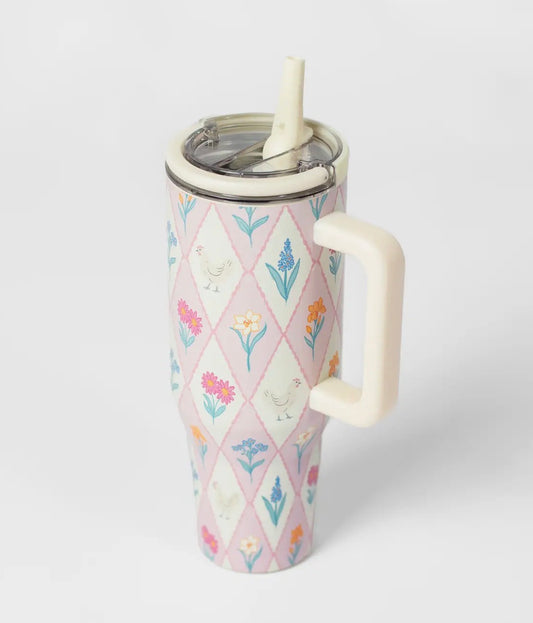 Diamond Floral Chicken 40oz Tumbler