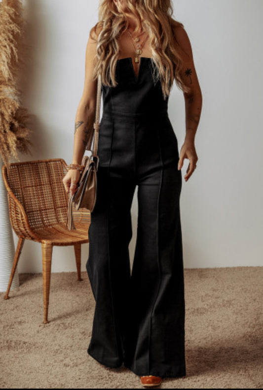 Black Denim Jumpsuit