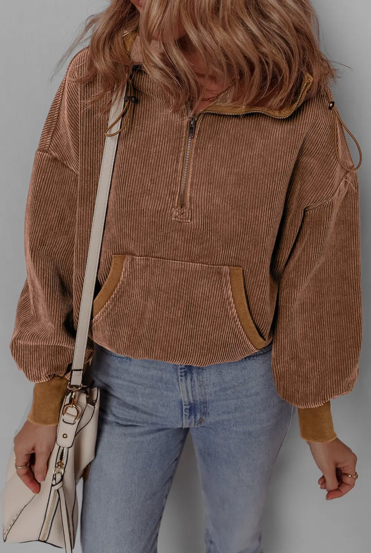 Blaze Corduroy Quarter Zip Hoodie