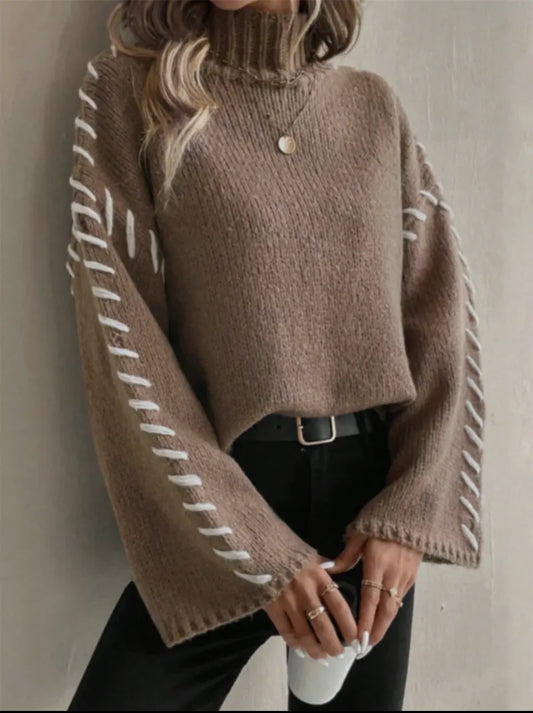 Comfy High Neck Knit Sweater
