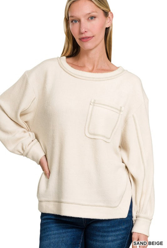 Hi-Low Round Neck Sweater