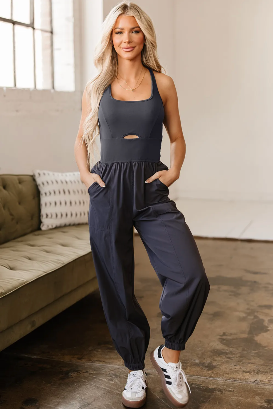 Carbon Grey Jogger Jumpsuit
