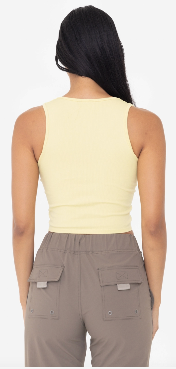Seamless Ribbed V-Neck Crop Top