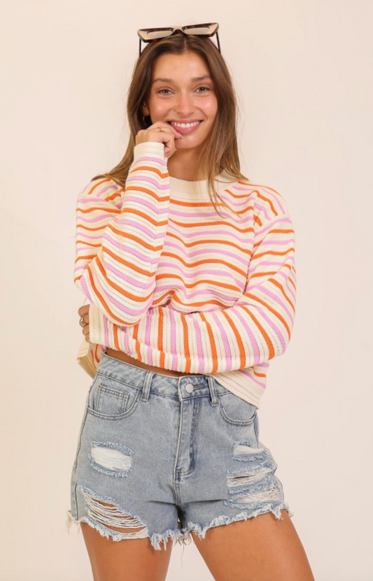 Sunset Stripes Knit Sweater